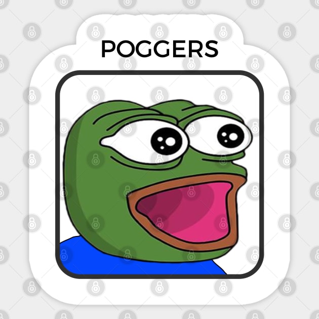 Poggers Pepe Sticker by Akamo